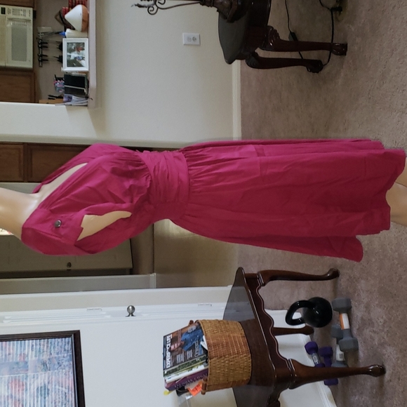 Bar III mvfit & flare midi smocked back & front gathered waist guazy - Picture 7 of 7